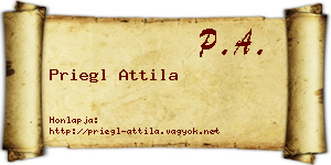 Priegl Attila névjegykártya